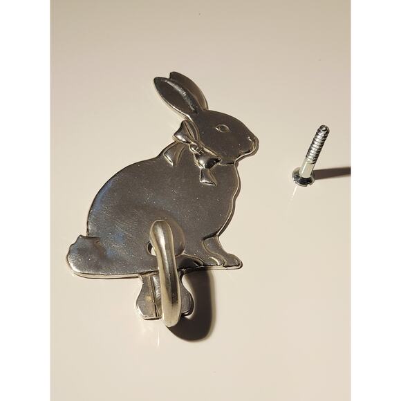 Vintage Seagull Pewter Rabbit Hook 4" x 2.25" Bright Finish Home Wall Decor - Picture 3 of 7